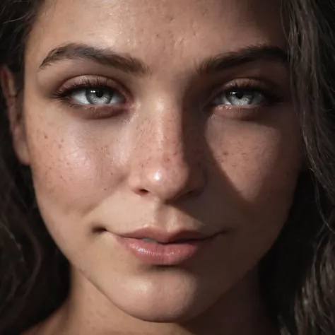(source_realistic), 18yo aborigines woman (grey eyed), close up, shadows, perfect face, nighttime,dark photo,grainy,dimly lit,seductive smirk,harsh camera flash, grainy, highly detailed, (freckles:0.5), (skin texture), (background town), (snub nose)