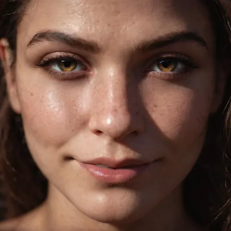 (source_realistic), 18yo russian woman , close up, shadows, perfect face,nighttime,dark photo,grainy,dimly lit,seductive smirk,harsh camera flash, grainy, highly detailed, (freckles:0.5), (skin texture), (background town), bokeh, (snub nose)