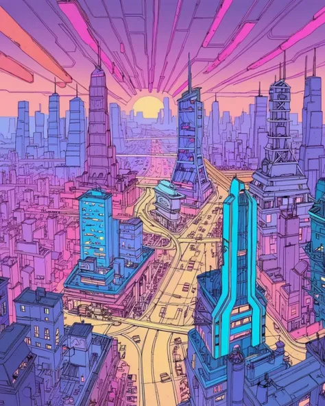 a futuristic neon cityscape <lora:deathburgerxl:1>