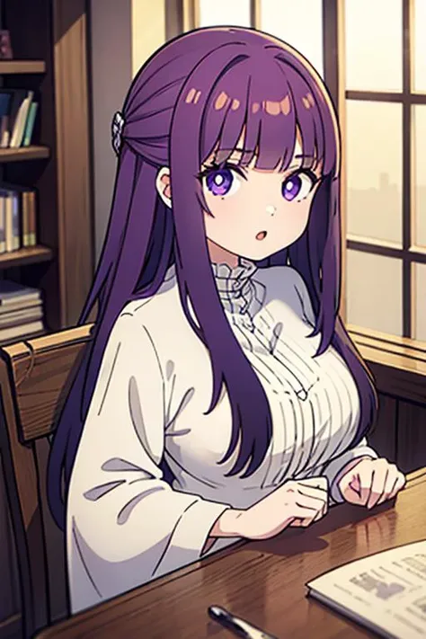 high resolution,looking at viewer,
BREAK
1girl, solo, FernFrieren, very long hair, purple eyes, (purple pupils), white dress, black robe, large breasts, <lora:CHAR-Fern:1>
BREAK