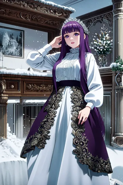 ((Masterpiece, best quality,edgQuality)),
edgSnow, tree, snow, christmas tree
<lora:edgSnowStyle:1>
ballgown,edgPreppy, a woman in a ([set of edgPreppy clothes,blazer|ballgown,ribbons,frills]::0.5) posing for a picture ,wearing edgPreppy with ballgown, <lora:edgPreppyGown:0.8>
FernFrieren, very long hair, purple eyes, (purple pupils)  <lora:Fern:1>