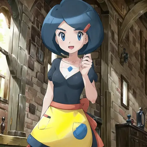 1girl,  solo, johanna \(pokemon\), cowboy shot, cartoonized,  apron
<lora:johannaPokemon_v10Beta:0.7>