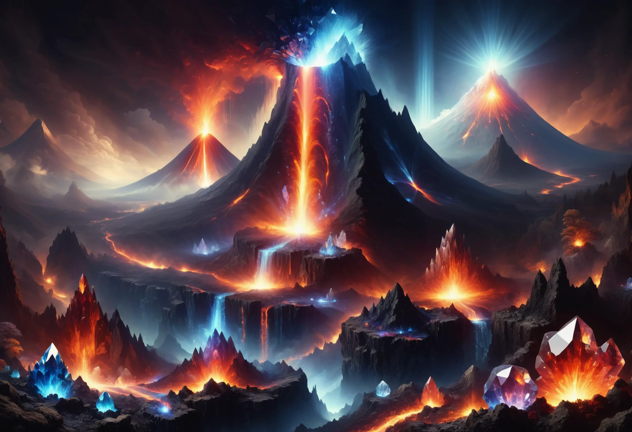 donm1nn3rb34u7yxl volcano, underground crystals,dark magic,valley <lora:DonM1nn3rB34utyXL-000006:1>