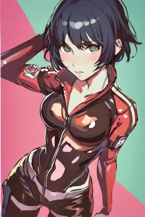 masterpiece, best quality, 1girl, skin tight plugsuit, perfect eyes, perfect face, kuvshinov, cowboy shot,
