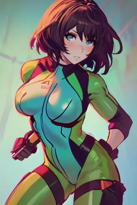 masterpiece, best quality, 1girl, skin tight plugsuit, perfect eyes, perfect face, kuvshinov, cowboy shot,