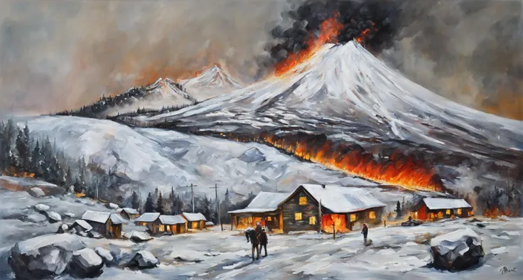 Bustling trade kingdom on the border between snowy mountains and vast desert being burned to the ground