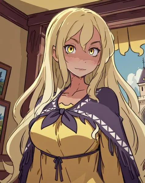 Isara, yellow eyes,
yellow dress, pink capelet,
standing, upper body,
castle, indoors,
(insanely detailed, beautiful detailed face, masterpiece, beautiful detailed eyes, best quality)
<lora:Isara:0.8>