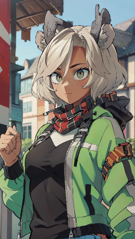 <lora:sansinjin-vtuber-richy-v1:1.0> <lora:Dskin_v1.0:0.4> tan, (freckles:0.8), ears, tiger ears, horns
BREAK
(denim jacket:1.3), :3, medium breasts, scarf, depth of field, street, blurry background, close-up, crowd <lora:UltraPlus-StyleLora:1>