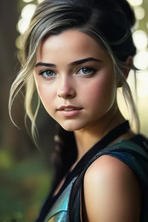 a professional portrait photo of (l1vvydunne:1), modelshoot style, (extremely detailed CG unity 8k wallpaper), photo of the most beautiful artwork in the world, professional majestic oil painting by Ed Blinkey, Atey Ghailan, Studio Ghibli, by Jeremy Mann, Greg Manchess, Antonio Moro, trending on ArtStation, trending on CGSociety, Intricate, High Detail, Sharp focus, dramatic, photorealistic painting art by midjourney and greg rutkowski,