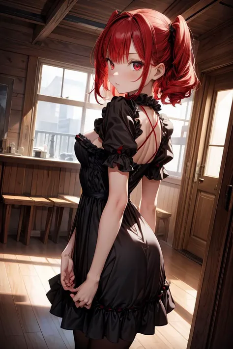 (masterpiece, best quality), 1girl,, (masterpiece, best quality), 1girl, red hair, medium chest, gothic frill dress, pervert face, <lora:add_detail:1>