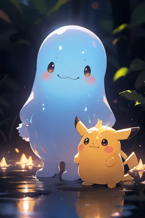 Pikachu slime model, witch slime pikachuin a forest, flowers, birds, butterfly, shiny background, slime, explosionmagic, excessive energy, smoke, glowing aura, Astero<lora:more_details:-1> <lora:F_slime02:0.5>, (Extremely Detailed Oil Painting:1.2), glow effects, godrays, Hand drawn, render, 8k, octane render, cinema 4d, blender, dark, atmospheric 4k ultra detailed, cinematic sensual, Sharp focus, humorous illustration, big depth of field, Masterpiece, colors, 3d octane render, 4k, concept art, trending on artstation, hyperrealistic, Vivid colors, extremely detailed CG unity 8k wallpaper, trending on ArtStation, trending on CGSociety, Intricate, High Detail, dramatic