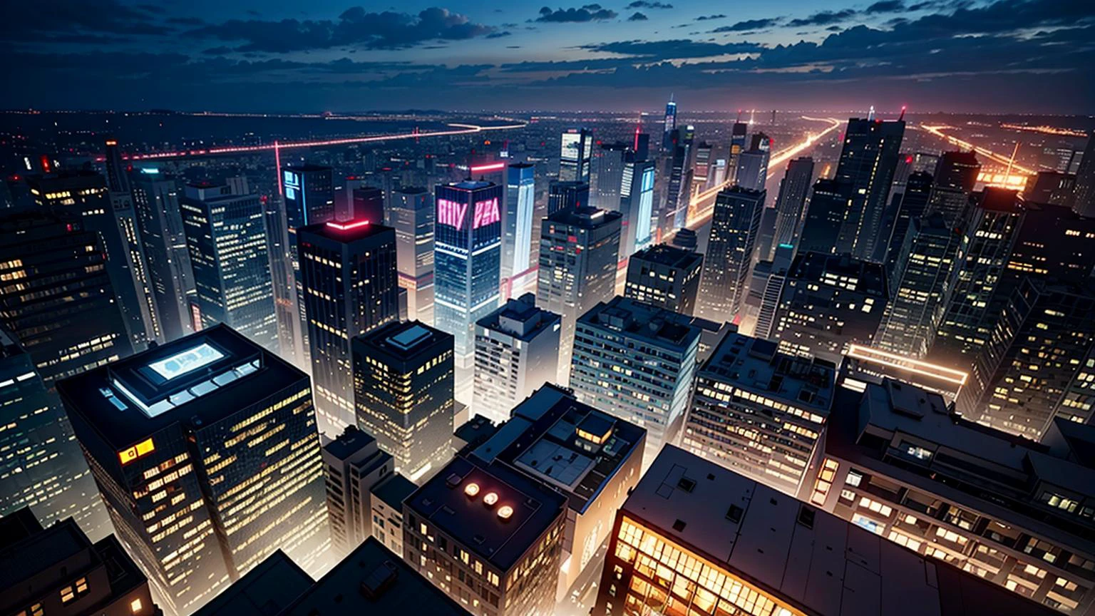 //Basic Info\\
(( city, from above, lo-fi, )),
//Image Definition\\
((masterpiece, best quality, bokeh, aesthetic, simple artwork, )),