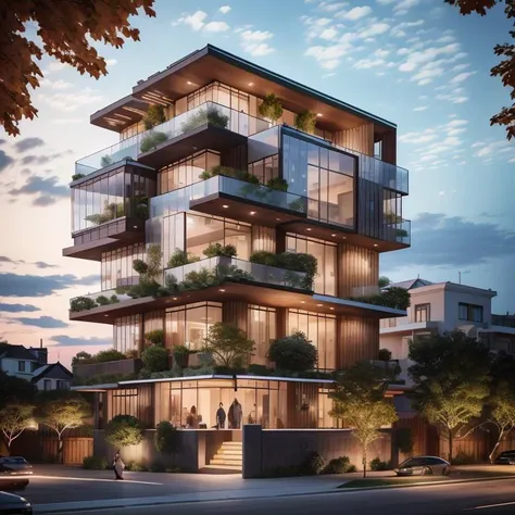 modernvilla, mabuilding, front, architecture, stone and glass, photo of a house, architecture, beautiful, masterpiece, best quality, super detailed, realistic, photorealistic, 8k, sharp focus <lora:mabuilding_v02:1>