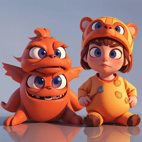Creature: virtual Lipnugget, (3D:1.5) Pixar style