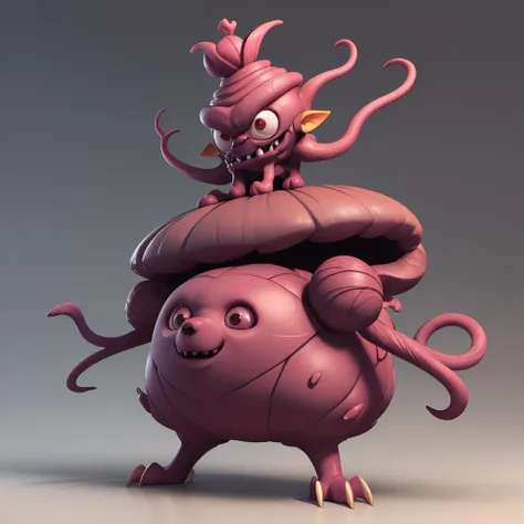 Creature: crested Nutplumbus, (3D:1.3), scary looking but cute