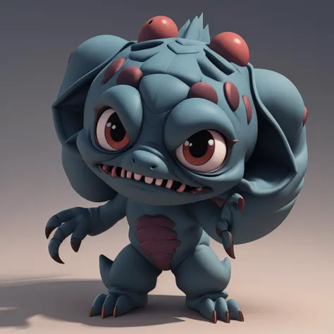 Cute colorful demon character 3d render illustration