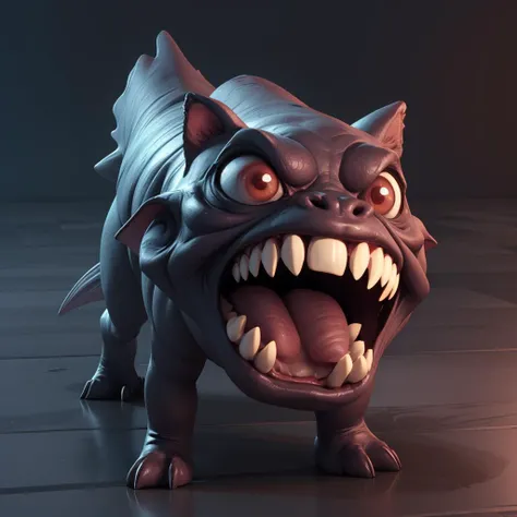 Creature: toothy mudfleeb, (3D:1.3), scary looking but cute