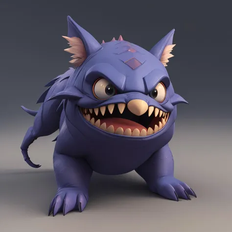 Creature: wailing Warttribble, (3D:1.3), scary looking but cute