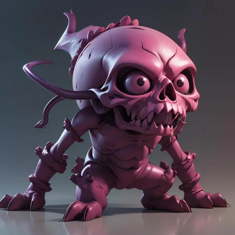 Creature: metallic skullberry, (3D:1.3), scary looking but cute