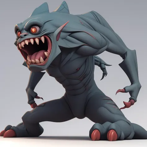 Creature: incredulous chonknabber, (3D:1.3), scary looking but cute