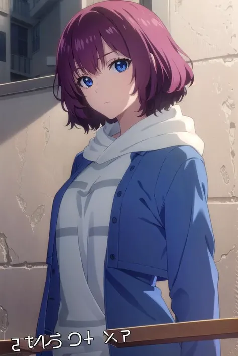 tangrou, <lora:tangrou-lora-nochekaiser:1>,
tang rou, short hair, (purple eyes:1.1), purple hair,
BREAK jacket, hood, hoodie, blue jacket, dress,
BREAK indoors,
BREAK looking at viewer, (cowboy shot:1.5),
BREAK <lyco:GoodHands-beta2:1>, (masterpiece:1.2), best quality, high resolution, unity 8k wallpaper, (illustration:0.8), (beautiful detailed eyes:1.6), extremely detailed face, perfect lighting, extremely detailed CG, (perfect hands, perfect anatomy),