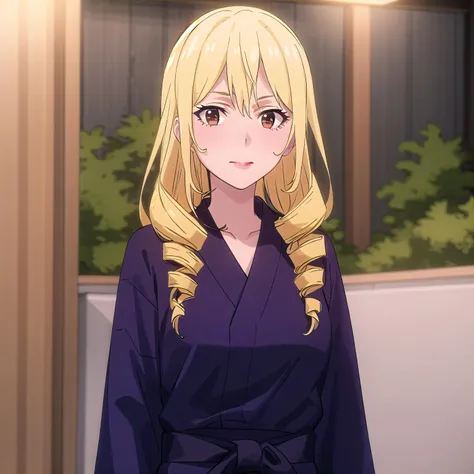 best quality, (masterpiece:1.2), highly detailed, 1girl, solo,
indoors, onsen,
<lora:chara_GATEJietai_BozesCoPalesti_v1:0.8>, bozes co palesti, standing, slight smile, closed mouth, looking at viewer,
blonde hair, long hair, drill hair, brown eyes, lipstick,
japanese clothes, purple yukata