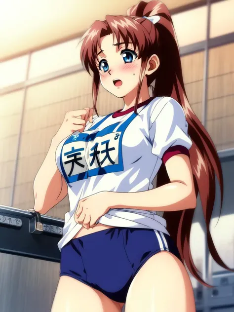 (Superflat, Flat Shading, flat-colors:1.1)、(Magazine Cover)、Illustrations、(One Asian boyish girl)、(cute little:1.2)、very beautiful 20 year old cartoon girl、Great smile、cheeks are reddened、(High Detail Skin: 1.2)、photorealistic anime girl render、realistic anime 3 d style、cute littleボブカット、Twin-tailed、beautiful brown hair、Intense black eyes、Strong highlights of the eyes、((Naked and oiled、accurate big breasts、sport underwear))、Perfect Anatomy、((magnifica、very large breast))、hair messy、Pretty underwear、((Tight white tennis uniform with navel、Supple and thin fabric))、((White miniskirt with flared hem))、Sportswear、sneakers、(support)、stadio、Volumetric lighting、Soft light、Vibrant colors、watercolor paiting、