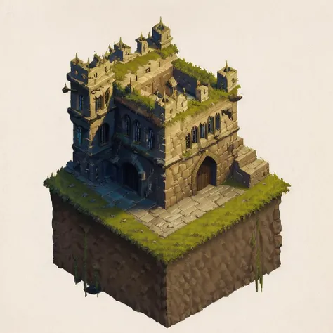 (masterpiece:1, looking at viewer, best quality, ultra-detailed, best shadow), medival castle build , 2d art, concept art,<lora:isometria:0.8>