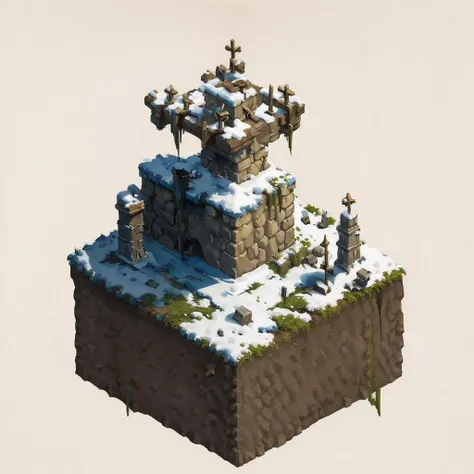 (masterpiece:1, looking at viewer, best quality, ultra-detailed, best shadow), snow , 2d art, concept art,<lora:isometria:0.8>
