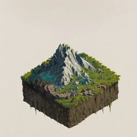 (masterpiece, best quality, ultra-detailed, best shadow), 2d art, concept art,<lora:isometria:0.8>, mountain