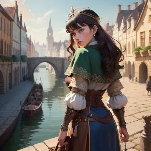 (masterpiece:1, looking at viewer, best quality, ultra-detailed, best shadow), medival city , 2d art, concept art,<lora:isometria:0.9>