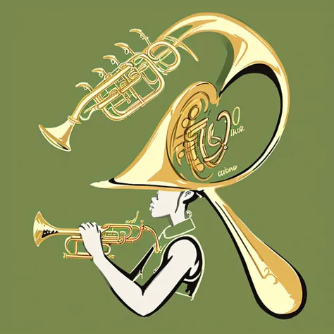 bissett illustration of a trumpet <lora:bissett:0.7>