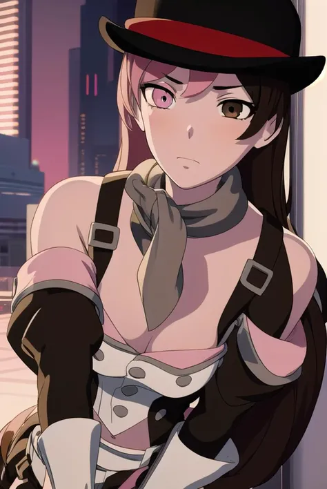 neopolitan, <lyco:neopolitan-lyco-nochekaiser:1>,
neopolitan, long hair, brown hair, (brown eyes:1.3), pink hair, multicolored hair, pink eyes, two-tone hair, (heterochromia:1.2), split-color hair,
BREAK gloves, hat, navel, brown eyes, detached sleeves, midriff, belt, pants, white gloves, black headwear, bowler hat,
BREAK looking at viewer,
BREAK outdoors,
BREAK <lyco:GoodHands-beta2:1>, (masterpiece:1.2), best quality, high resolution, unity 8k wallpaper, (illustration:0.8), (beautiful detailed eyes:1.6), extremely detailed face, perfect lighting, extremely detailed CG, (perfect hands, perfect anatomy),