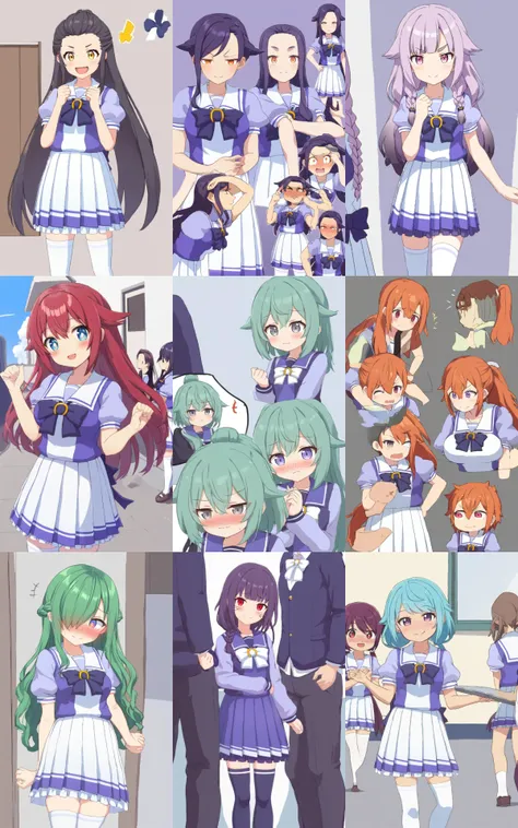 femele,12 years old,,((())),(((Nariko Saten)))(Kuroko Shirai)(Two people hugging each other and putting their chests together)smil,Gaze on the camera