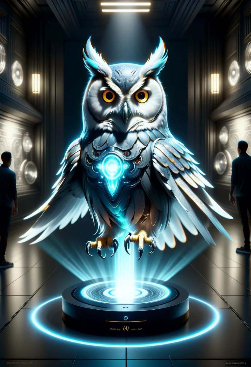 hyper detailed masterpiece, dynamic, awesome quality,hyperrealism,fusion of Great Wroggi,owl,hantu garam , DonMH010D15pl4yXL <lora:DonMH010D15pl4yXL-000008:1>