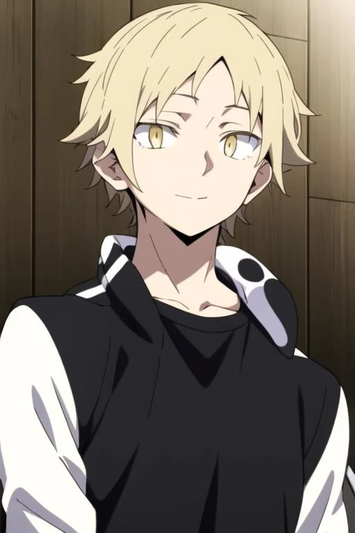 masterpiece, best quality, high quality, 1boy, solo, male focus, looking at viewer, upper body, <lora:shuuya_kano:0.76>, shuuya_kano, blonde hair, yellow eyes, sportswear