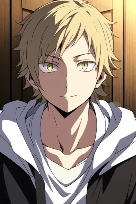 masterpiece, best quality, high quality, 1boy, solo, male focus, looking at viewer, upper body, <lora:shuuya_kano:0.66>, shuuya_kano, blonde hair, yellow eyes, sportswear