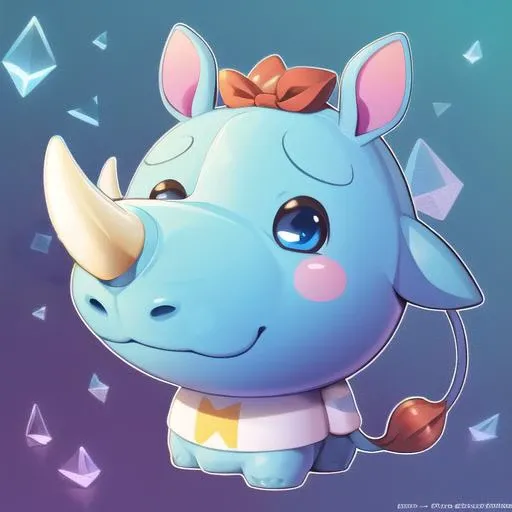 ((solo)), animal, anthro, digital art, furryceros, rhinoceros, chibi, cute, anime eyes , animal crossing <lora:furryceros:1>