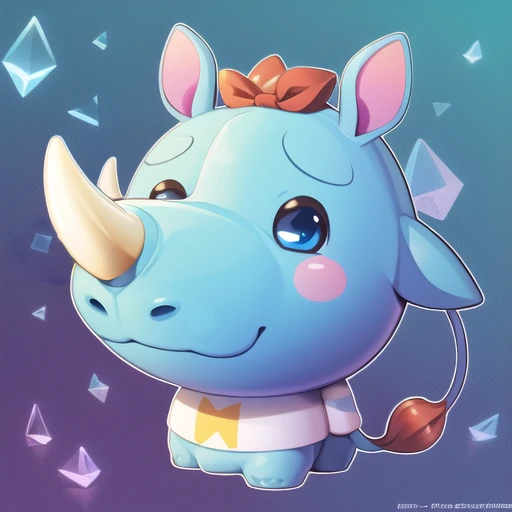 ((solo)), animal, anthro, digital art, furryceros, rhinoceros, chibi, cute, anime eyes , animal crossing <lora:furryceros:1>