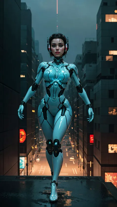 masterpiece, best quality, intricate detail, a striking masterpiece in the neo-futuristic cyberpunk genre. Imagine a girl, her cybernetic arms and legs adorned with gleaming chrome, her very essence embedded with the pulsating light of electronic chips. Place her amid a sprawling cityscape, drenched in an aura of ethereal bioluminescence, and capture her cyber-enhanced beauty in an art style inspired by post-cyberpunk surrealism, <lora:epiCRealismHelper:1> <lora:epiCRealLife:1> <lora:THEPIT:0.6> thepit