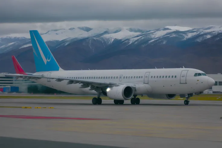 airbus a321, taking off from the strip, airport, rainy, cloudy, photo, HD, high quality, accurate plane, detailed plate,
<lora:epiCRealLife:0.8>