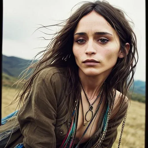 an expert photograph by david sims portraying a Stunning woman looking like selest18 with a [grunge | rock] style