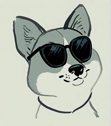 score_9, score_8_up, score_7_up, score_6_up, score_5_up, score_4_up,
Portrait of cute corgi dog, wearing sunglasses, cartoon style, minimalist illustration, by Ilya Kuvshinov and Carne Griffiths
 <lora:simplesketch-matisse-pony:1> matissesketch