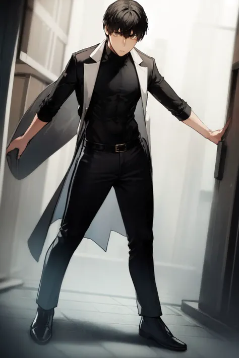full body, solo, 1boy, male focus <lora:nishiide_kengorou_style_v01:1>