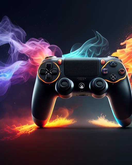 a close up of a video game controller with a lot of smoke, video game digital art, wallpaper 4 k, wallpaper 4k, 4 k wallpaper, 4k wallpaper, 8k hd wallpaper digital art, digital artwork 4 k, 4 k hd wallpaper, 4k hd wallpaper, 8k stunning artwork, 4k detailed digital art, 4k highly detailed digital art, no humans, black background, glowing, simple background<lyco:di.FFusion.ai-tX:1.0