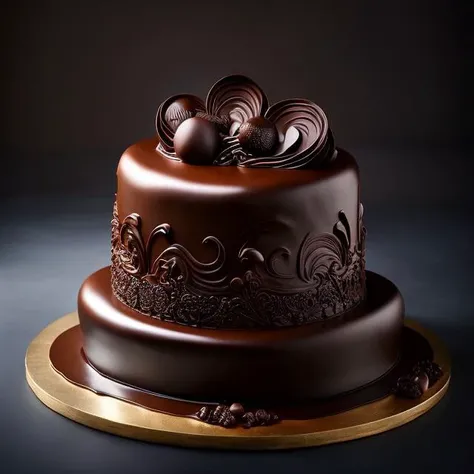 a piece of cake sitting on top of a table, cake art, chocolate art, culinary art photography, by Arthur Pan, glossy intricate design, amazing food photography, cake sculpture, exquisitely detailed, 4k polymer clay food photography, sharp and detailed, by Marie Bashkirtseff, inspired by Hedi Xandt, dark chocolate painting, smooth intricate