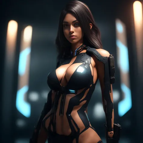 ((Best quality)), ((masterpiece)), (detailed:1.4), 3D, an image of a beautiful cyberpunk female,HDR (High Dynamic Range),Ray Tracing,NVIDIA RTX,Super-Resolution,Unreal 5,Subsurface scattering,PBR Texturing,Post-processing,Anisotropic Filtering,Depth-of-field,Maximum clarity and sharpness,Multi-layered textures,Albedo and Specular maps,Surface shading,Accurate simulation of light-material interaction,Perfect proportions,Octane Render,Two-tone lighting,Wide aperture,Low ISO,White balance,Rule of thirds,8K RAW,