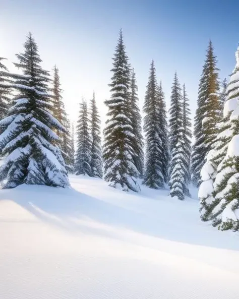 a snow covered tree, snowy hill at sunrise, winter landscape outside, snow on trees and ground, outside winter landscape, snowy landscape, sparse winter landscape, beautiful snowy landscape, snow landscape, snowy arctic environment, sparse frozen landscape, snowy winter scene, snowy environment, wintery scene, cannon snow covered trees, pine trees in the background, winter in the snow