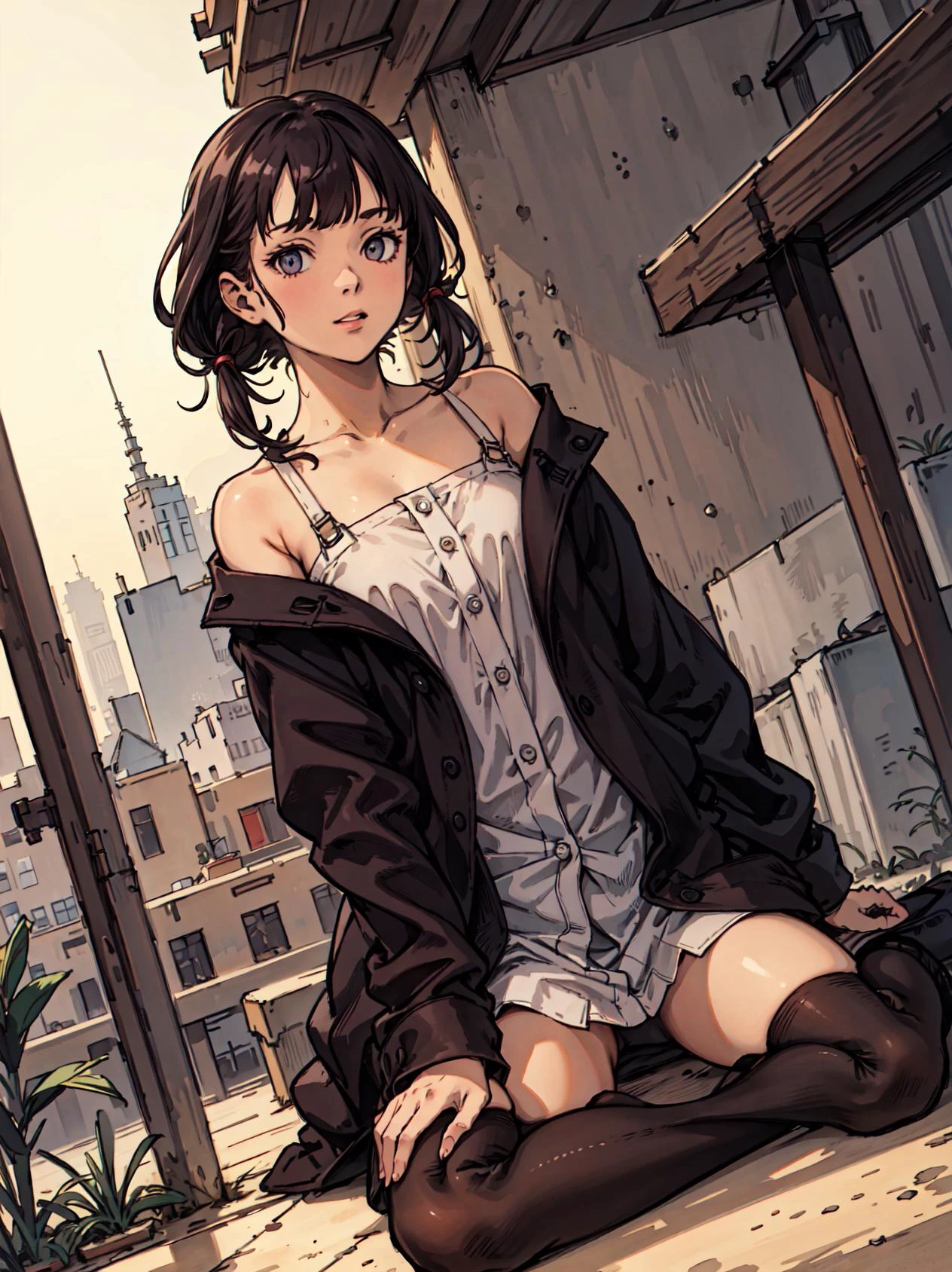 (masterpiece), (best quality), (high resolution),dutch angle,hyper detailed, solo, detailed_background, landscape, <lora:ichinoseShikiTHEIDOLM_v10:1>
