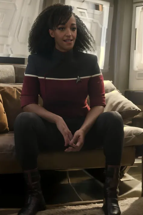 high resolution, hyper realistic, high quality, photo of <lora:tawny_newsome:1> tawny_newsome
big hair
wearing red <lora:STTLDV1:1> sttldunf
sitting at the edge of a chair
black pants